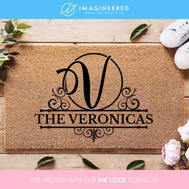 Customized Monogram Doormat - Turn Your Initial & Name Into A One-Of-A-Kind Statement Home Decor Piece Personalized - image 1