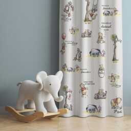 Winnie The Pooh Bear Nursery Curtains, Decor, Kids Bedroom Window Curtains, Gift For Baby - thumbnail 1