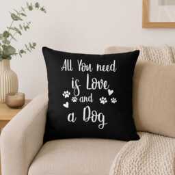 All You Need Is Love & A Dog Pillow, Lover Gift, Mom Pet Decor, Living Room Cushion - thumbnail 3