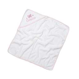 Embroidered Personalised Name Babies Hooded Towel 100% Cotton Newborn Gift - thumbnail 3