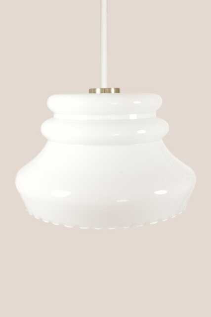 Renata Vintage Pendant Light Mcm Hanging Handcrafted Glass Lamp Retro Ceiling Fixture Yugoslavia Gold Brass - image 1