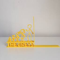 stick Family Bookend, Figure Family, Personalised Your Name Gift For Mum - thumbnail 3