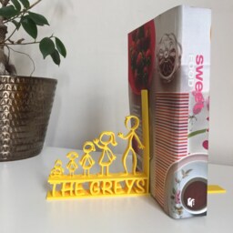 stick Family Bookend, Figure Family, Personalised Your Name Gift For Mum - thumbnail 2