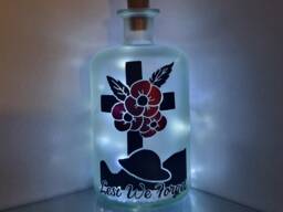 Lest We Forget Bottle Lamp, Remembrance Sunday All Proceeds To Charity