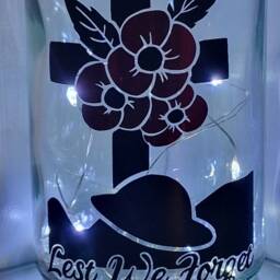 Lest We Forget Bottle Lamp, Remembrance Sunday All Proceeds To Charity - thumbnail 4
