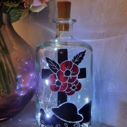Lest We Forget Bottle Lamp, Remembrance Sunday All Proceeds To Charity - thumbnail 3