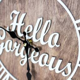 Hello Wooden Clock - Rustic Farmhouse Wall Decor - 15.7 - thumbnail 4