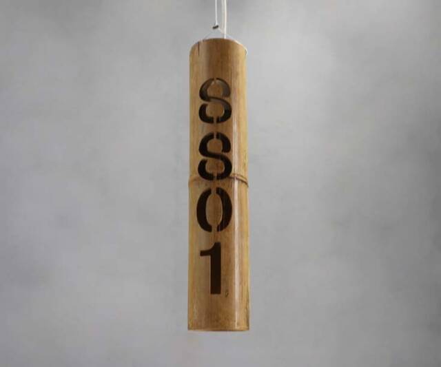 Custom Bamboo Pendant Lighting Alphabet/Numeral Light, 110-240V - image 1