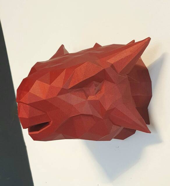 Ankylosaurus Geometric Wall Art - Dinosaur Wall Mount- 3D Printed Multiple Colours Available - image 1