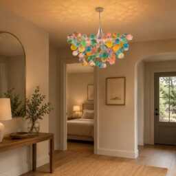 Pastel Bubble Chandelier Handmade Resin Hanging Light - thumbnail 4