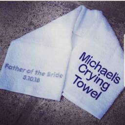 Personalized Father Of The Bride Crying Towel Wedding Keepsake Gift