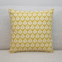 Scandi Minimalist Leaf Cushion. Double Sided, 17x17 - thumbnail 1