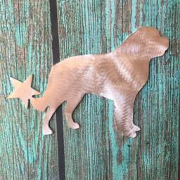 St Bernard, Dog Christmas Tree Topper, Wall Hanging Or Yard Stake, Metal, Holiday Decoration, Aluminum, Lover Gift, Silhouette, Unique - thumbnail 1