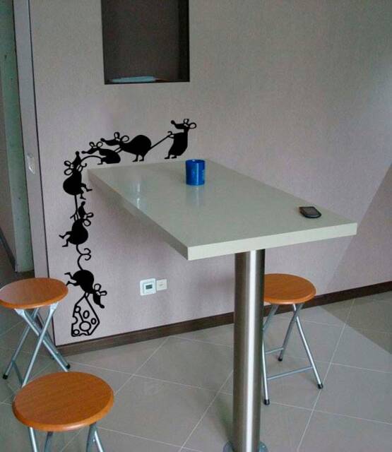 Mouse & Cheese Vinyl Wall Decal Removable Kitchen Decor 4523 - image 1