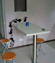 Mouse & Cheese Vinyl Wall Decal Removable Kitchen Decor 4523 - thumbnail 1