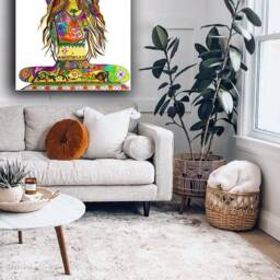 Yoga Pose Girl Canvas Print, Framed Zen Meditation Room Decor, Large Abstract Wall Art, Studio Hanging Artwork, Fariba Farsad - thumbnail 2