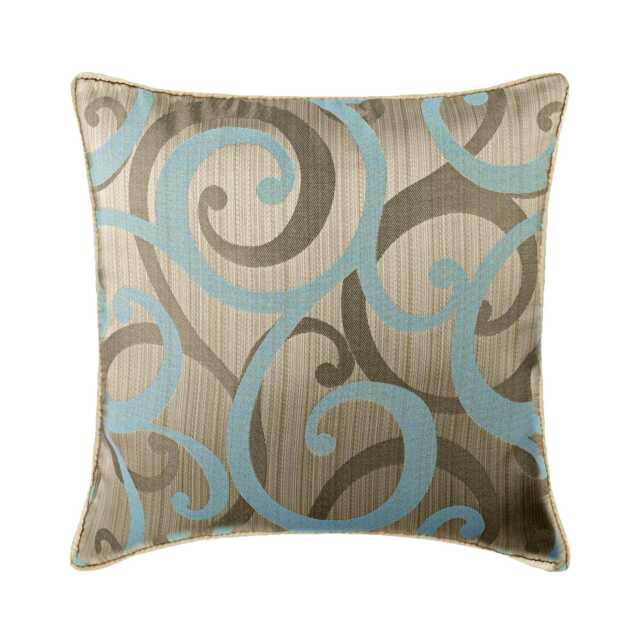 "Jacquard Silk Blue Throw Cushion 16""x16" - image 1