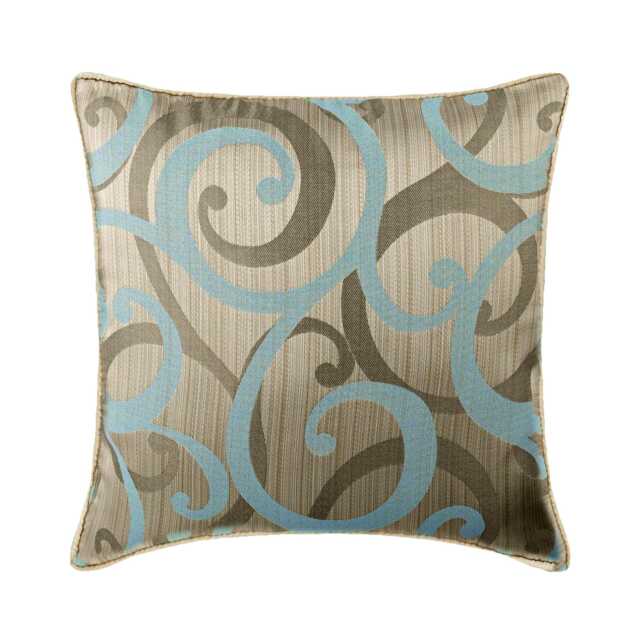 "Jacquard Silk Blue Throw Cushion 16""x16" - image 1