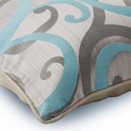 "Jacquard Silk Blue Throw Cushion 16""x16" - thumbnail 2