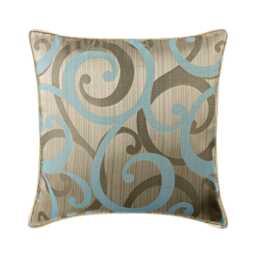 "Jacquard Silk Blue Throw Cushion 16""x16" - thumbnail 1