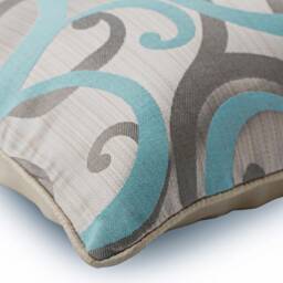 "Jacquard Silk Blue Throw Cushion 16""x16" - thumbnail 2