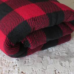Ultra-Cuddle Fleece Buffalo Plaid Blanket - Red & Black Hunting Lodge Rustic Lumberjack Baby Gift Hannahs Homestead2 - thumbnail 3