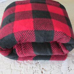 Ultra-Cuddle Fleece Buffalo Plaid Blanket - Red & Black Hunting Lodge Rustic Lumberjack Baby Gift Hannahs Homestead2 - thumbnail 2