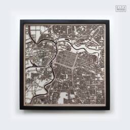 Sacramento Wooden Map - Framed Laser Cut City Streets, Minimalist Wall Art - thumbnail 1