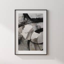 Ethiopia Map - Black & Grey Abstract Painting Of Wall Art Print Traval Poster - thumbnail 3