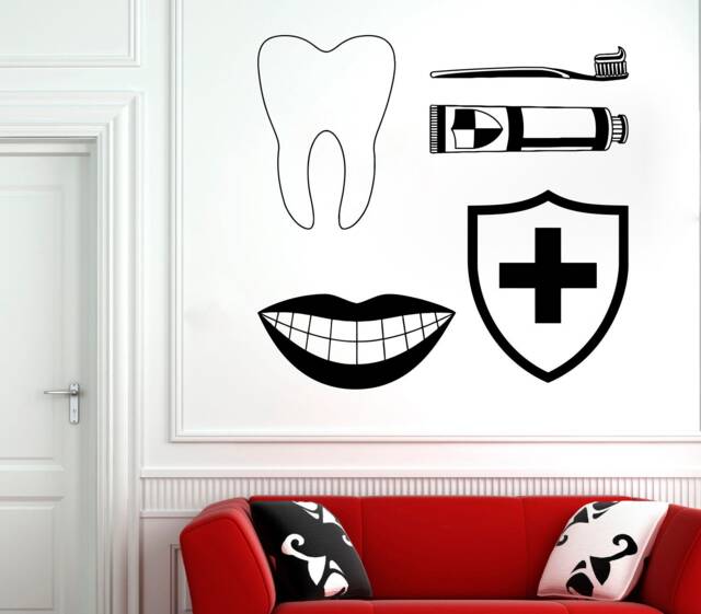 Dental Clinic Wall Decal Tooth Vinyl Art 2995 - image 1