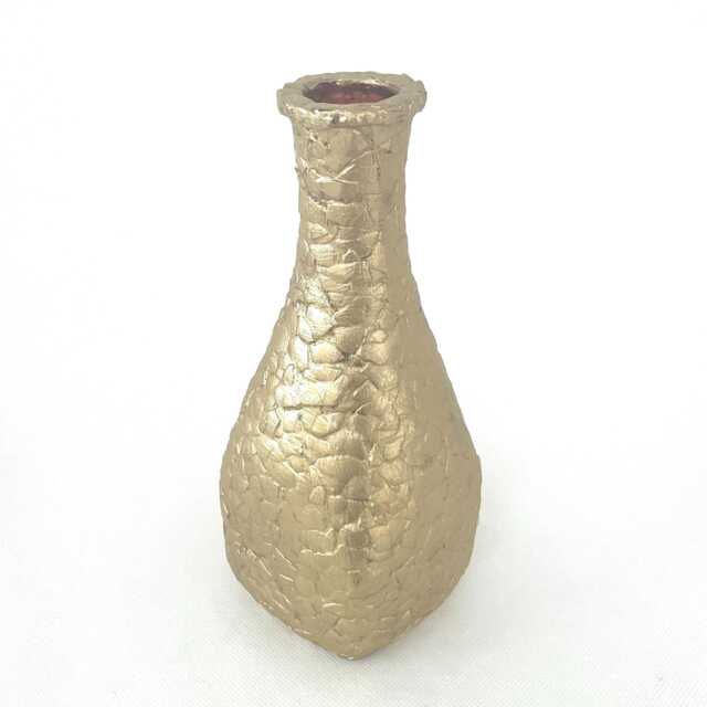 Upcycled Mosaic Bud Vase - Gold Eggshell - image 1
