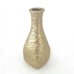Upcycled Mosaic Bud Vase - Gold Eggshell - thumbnail 1