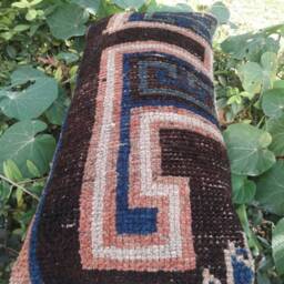 Vintage Oushak Lumbar Pillow Turkish Wool Cushion, Bohemian Rug Textile - thumbnail 3