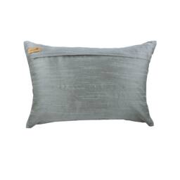 Decorative Oblong/Lumbar Pillow Covers Accent Couch Sofa 12x16 Metallic Silk Sequins Embroidered Pillows - Turn Blue To Gold - thumbnail 3