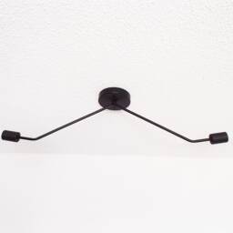 Slim Flush Mount - Twin Arm Ceiling Light Minimalist Bathroom Lighting Dining Bedroom Hallway Chrome Ul Listed - thumbnail 3