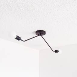 Slim Flush Mount - Twin Arm Ceiling Light Minimalist Bathroom Lighting Dining Bedroom Hallway Chrome Ul Listed - thumbnail 2
