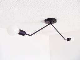 Slim Flush Mount - Twin Arm Ceiling Light Minimalist Bathroom Lighting Dining Bedroom Hallway Chrome Ul Listed - thumbnail 1