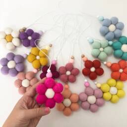 Custom Colour Flower Hanging, Shelf Decoration, Bag Accent, Girls Room Decorations - thumbnail 2