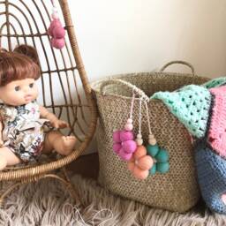 Custom Colour Flower Hanging, Shelf Decoration, Bag Accent, Girls Room Decorations - thumbnail 3