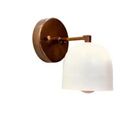 1940S Mid Century Brass Wall Sconce Light - Vintage Modern Bathroom Fixture Retro Lamp Rewired & Restored Ip Rating Light - thumbnail 2