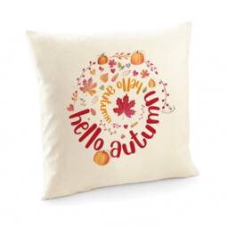 Hello Autumn Cushion Cover With Autumn Leaves & Pumpkins/Love Cute Decorations Decor New Home Gift - thumbnail 2
