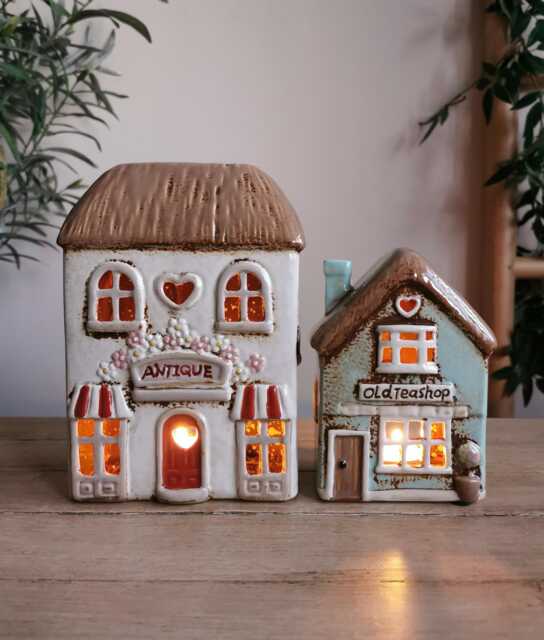 Old Tea Shop, Antique Shop Ceramic House Tealight Holder - image 1