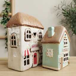 Old Tea Shop, Antique Shop Ceramic House Tealight Holder - thumbnail 3