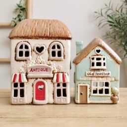 Old Tea Shop, Antique Shop Ceramic House Tealight Holder - thumbnail 2