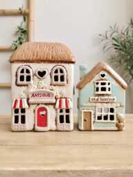Old Tea Shop, Antique Shop Ceramic House Tealight Holder - thumbnail 1