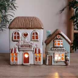 Old Tea Shop, Antique Shop Ceramic House Tealight Holder - thumbnail 2