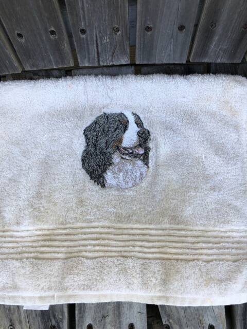 Bernese Mountain Dog Embroidered Hand Towel - image 1