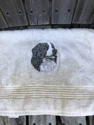 Bernese Mountain Dog Embroidered Hand Towel