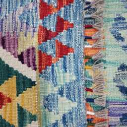 Traditional Kilim Rug, Handmade Artisan Afghan Turkish Scandinavian Navajo Bohemian Wool Flatweave Multicolour Rug 116x80 cm - thumbnail 3