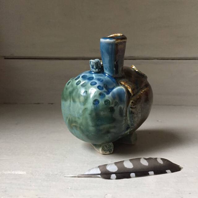 Seed Pod Vase, Hand Built Ceramic Textured Sculptural Pottery, Vessel, Made Studio Pottery Zen Vase - image 1